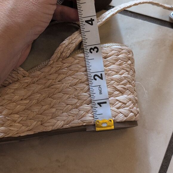 SOLD NEW Steven New York Ramey Raffia Platform Sandal Cream White Size 7.5 - Picture 9 of 12